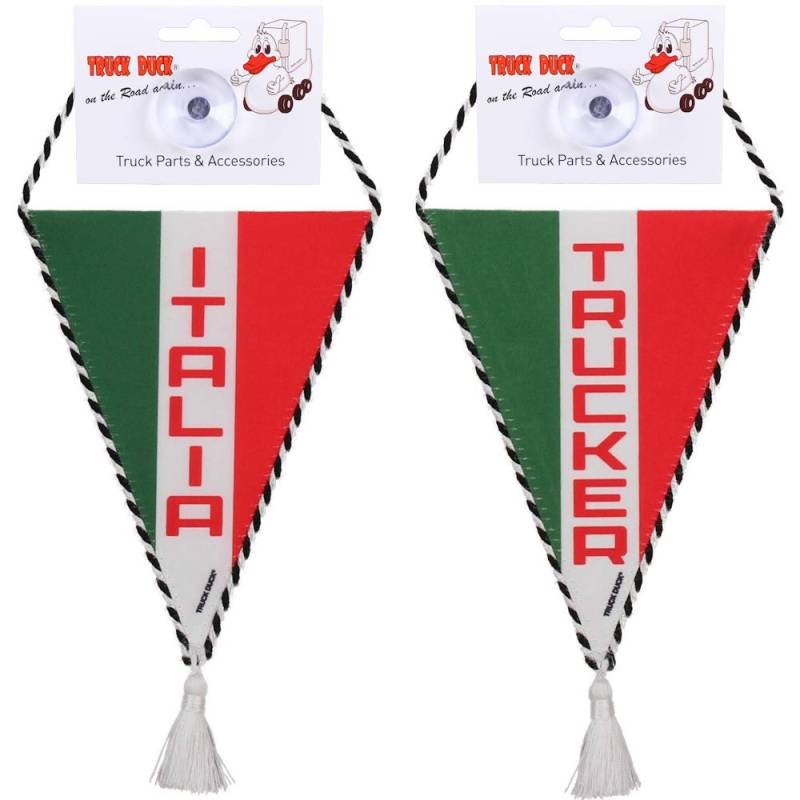 TRUCK DUCK® LKW Auto Wimpel Italia Trucker mit Saugnapf Mini Schal Flagge Fahne Banner Spiegel Deko von TRUCK DUCK