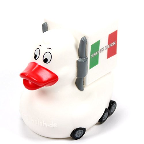 TRUCK DUCK® Original Truck Duck Figur Trucker LKW Auto Fahrer Ente mit Italien Italy Flagge Fahne Wimpel von TRUCK DUCK