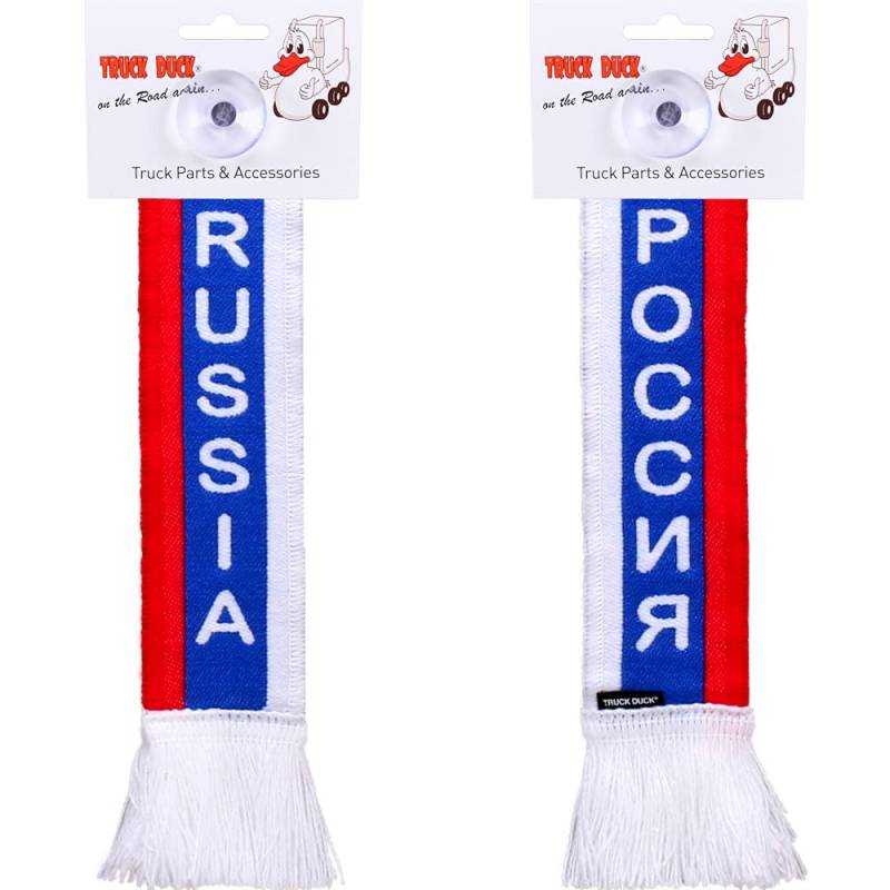 TRUCK DUCK® LKW Auto Minischal Russia Russland Mini Schal Wimpel Flagge Fahne Saugnapf Spiegel Deko von TRUCK DUCK