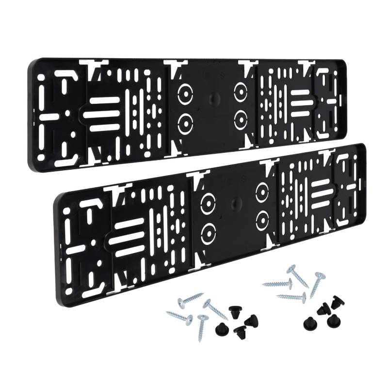TRUSTCAR Kennzeichenhalter Rahmenlos 2er Pack- universale Nummernschildhalterung fürs Auto -zulässigen Nummernschild - inkl. Montagezubehör - 520 mm x 110 mm - Schwarz von TRUSTCAR