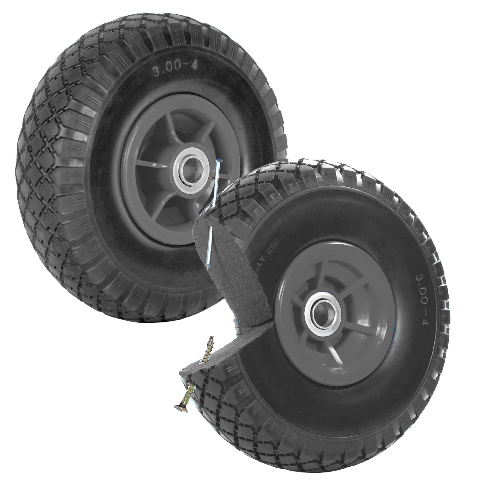 2xTRUTZHOLM Sackkarrenrad Vollgummi 260x85mm 3.00-4 grau PU Ersatzrad für Sackkarre Rad Reifen 2xTRUTZHOLM Sackkarrenrad Vollgummi 260x85mm 3.00-4 grau PU Ersatzrad für Sackkarre Rad Reifen von TRUTZHOLM
