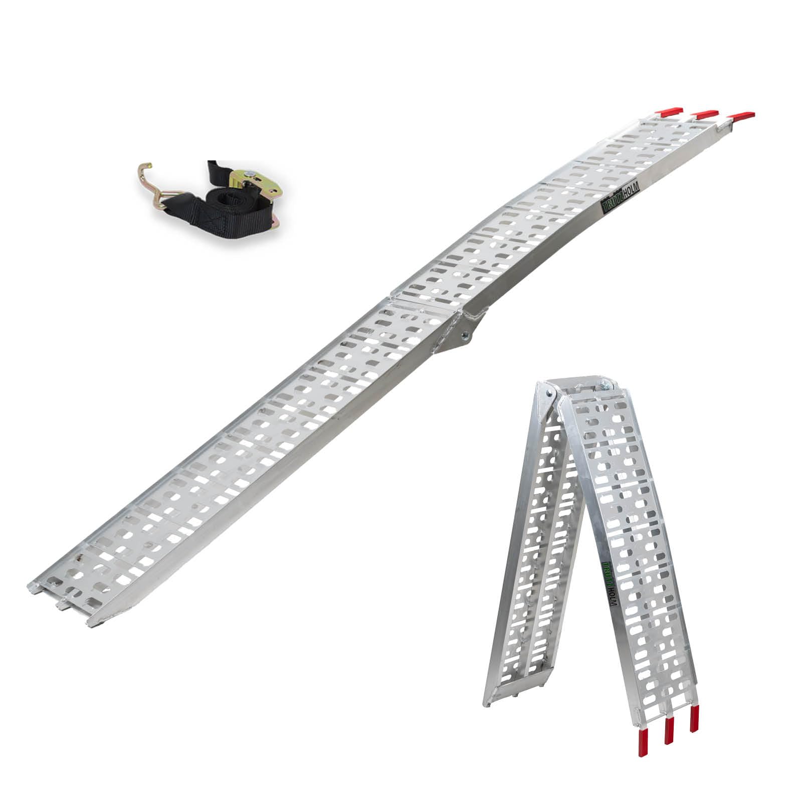 TRUTZHOLM® Auffahrrampe 340 kg Faltbare ALU Rampe klappbar Alu Auffahrrampe 680 kg Tragkraft/Paar Rampe Verladerampen von TRUTZHOLM