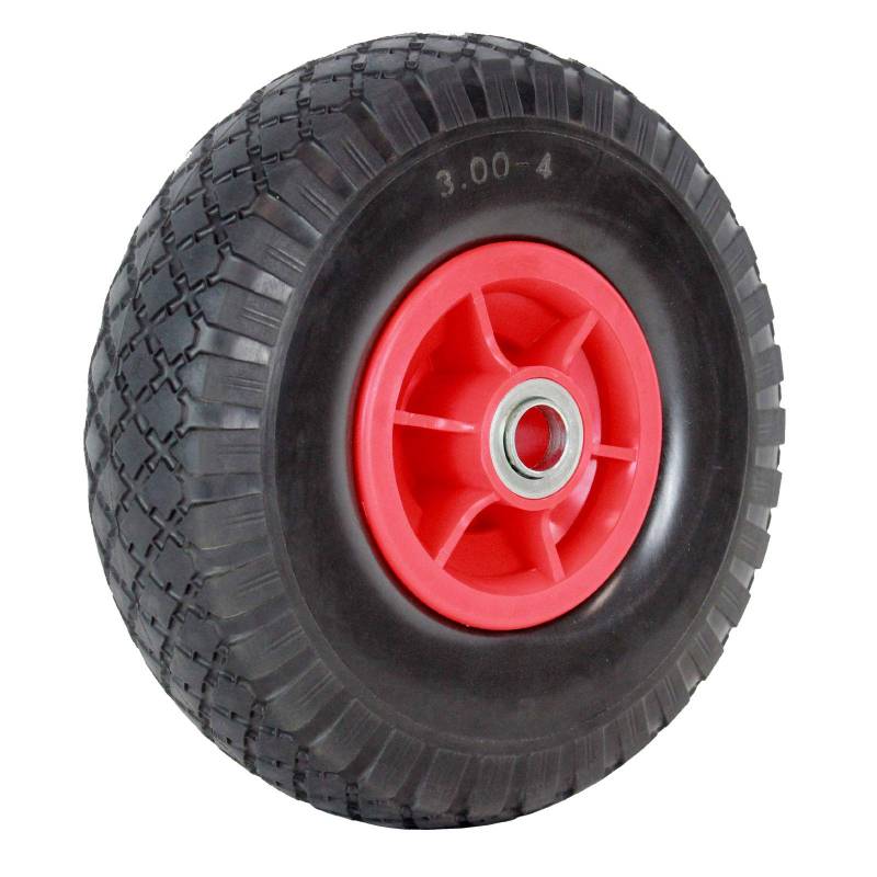 TRUTZHOLM Sackkarrenrad Vollgummi 260x85 mm 3.00-4 PU Sackkarre Ersatzrad Rad Reifen Farbe nach Wahl (Rot) von TRUTZHOLM