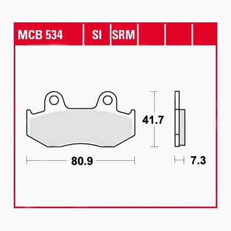 TRW Lucas Bremsbeläge Sintermetall Offroad MCB534SI 80,9x41,7x7,3mm von TRW Lucas