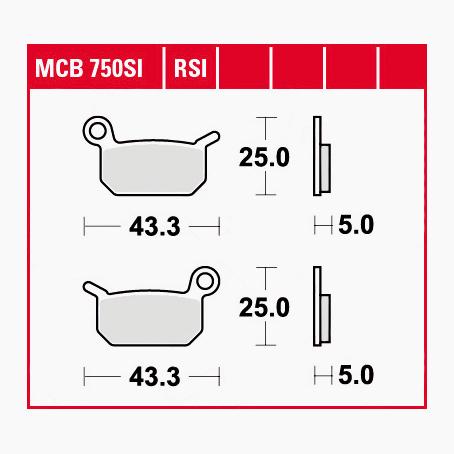 TRW Lucas Bremsbeläge Sintermetall Offroad MCB750SI 43,3x25x5mm TRW Lucas Bremsbeläge Sintermetall Offroad MCB750SI 43,3x25x5mm von TRW Lucas