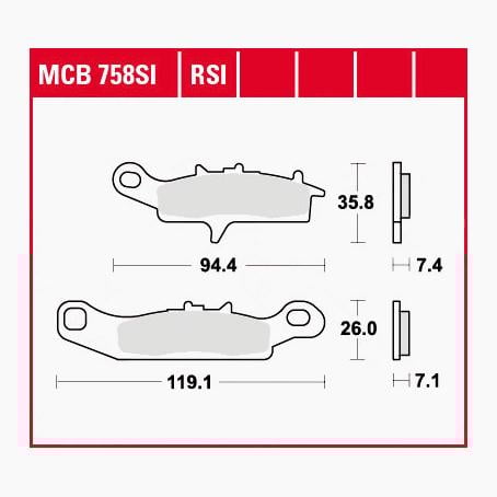 TRW Lucas Bremsbeläge Sintermetall Offroad MCB758SI 94,4/119,1x35,8/26 TRW Lucas Bremsbeläge Sintermetall Offroad MCB758SI 94,4/119,1x35,8/26 von TRW Lucas
