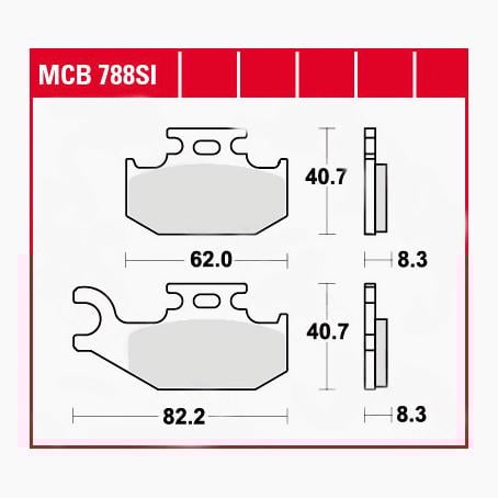 TRW Lucas Bremsbeläge Sintermetall Offroad MCB788SI 62/82,2x40,7x8,3mm TRW Lucas Bremsbeläge Sintermetall Offroad MCB788SI 62/82,2x40,7x8,3mm von TRW Lucas