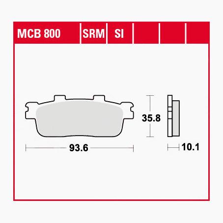 TRW Lucas Bremsbeläge Sintermetall Offroad MCB800SI 93,6x25,8x10,1mm von TRW Lucas