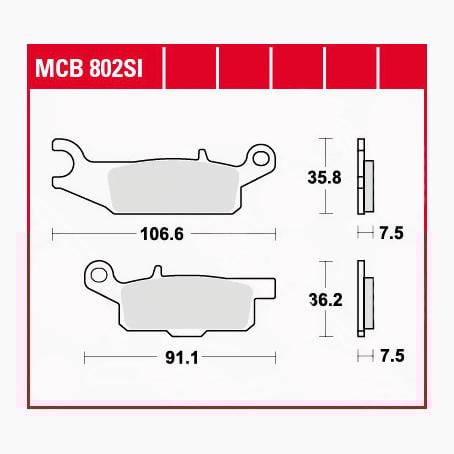 TRW Lucas Bremsbeläge Sintermetall Offroad MCB802SI 106,6/91,1x35,8/36 TRW Lucas Bremsbeläge Sintermetall Offroad MCB802SI 106,6/91,1x35,8/36 von TRW Lucas