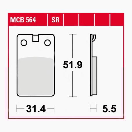 TRW Lucas Bremsbeläge Sintermetall Scooter MCB564SR 31,4x51,9x5,5mm TRW Lucas Bremsbeläge Sintermetall Scooter MCB564SR 31,4x51,9x5,5mm von TRW Lucas