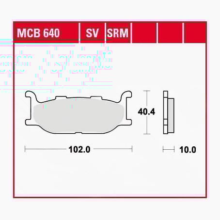 TRW Lucas Bremsbeläge Sintermetall Scooter MCB640SRM 102x40,4x10mm TRW Lucas Bremsbeläge Sintermetall Scooter MCB640SRM 102x40,4x10mm von TRW Lucas