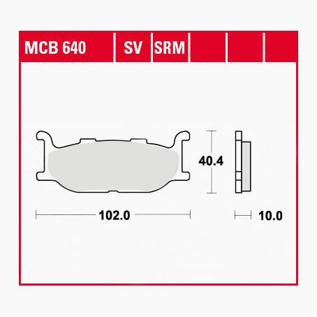 TRW Lucas Bremsbeläge Sintermetall Scooter MCB640SRM 102x40,4x10mm von TRW Lucas