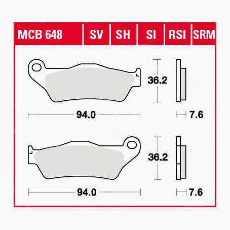 TRW Lucas Bremsbeläge Sintermetall Scooter MCB648SRM 94x36,2x7,6mm TRW Lucas Bremsbeläge Sintermetall Scooter MCB648SRM 94x36,2x7,6mm von TRW Lucas