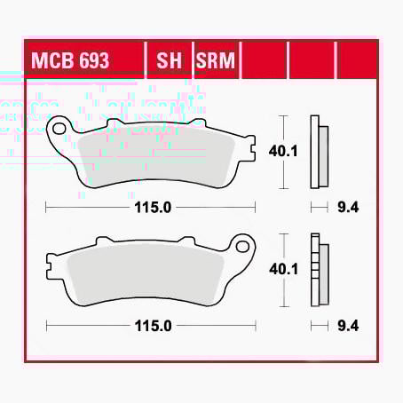 TRW Lucas Bremsbeläge Sintermetall Scooter MCB693SRM 115x40,1x9,4mm TRW Lucas Bremsbeläge Sintermetall Scooter MCB693SRM 115x40,1x9,4mm von TRW Lucas