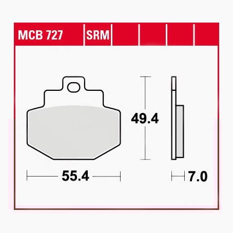 TRW Lucas Bremsbeläge Sintermetall Scooter MCB727SRM 55,4x49,4x7mm TRW Lucas Bremsbeläge Sintermetall Scooter MCB727SRM 55,4x49,4x7mm von TRW Lucas
