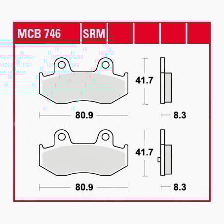 TRW Lucas Bremsbeläge Sintermetall Scooter MCB746SRM 80,9x41,7x8,3mm TRW Lucas Bremsbeläge Sintermetall Scooter MCB746SRM 80,9x41,7x8,3mm von TRW Lucas