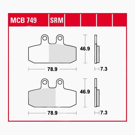 TRW Lucas Bremsbeläge Sintermetall Scooter MCB749SRM 78,9x46,9x7,3mm TRW Lucas Bremsbeläge Sintermetall Scooter MCB749SRM 78,9x46,9x7,3mm von TRW Lucas