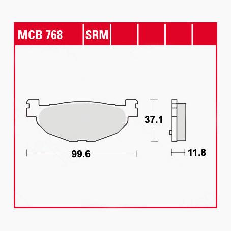 TRW Lucas Bremsbeläge Sintermetall Scooter MCB768SRM 99,6x37,1x11,8mm von TRW Lucas