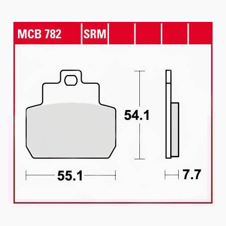 TRW Lucas Bremsbeläge Sintermetall Scooter MCB782SRM 55,1x54,1x7,7mm TRW Lucas Bremsbeläge Sintermetall Scooter MCB782SRM 55,1x54,1x7,7mm von TRW Lucas