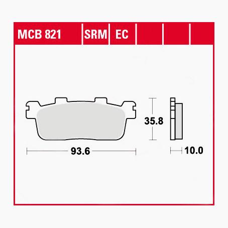 TRW Lucas Bremsbeläge Sintermetall Scooter MCB821SRM 93,6x35,8x10mm TRW Lucas Bremsbeläge Sintermetall Scooter MCB821SRM 93,6x35,8x10mm von TRW Lucas