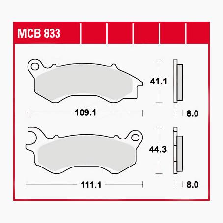 TRW Lucas Bremsbeläge Sintermetall Scooter MCB833SRM 109,1/111,1x41,1/ TRW Lucas Bremsbeläge Sintermetall Scooter MCB833SRM 109,1/111,1x41,1/ von TRW Lucas