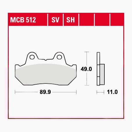 TRW Lucas Bremsbeläge Sintermetall Street MCB512SV 89,9x49x11mm TRW Lucas Bremsbeläge Sintermetall Street MCB512SV 89,9x49x11mm von TRW Lucas