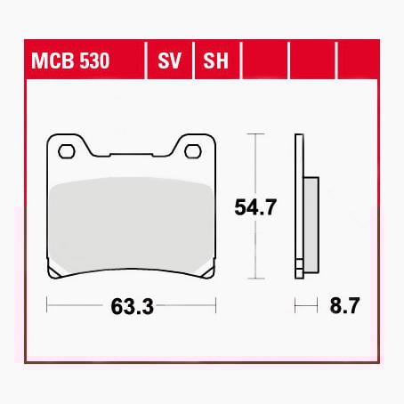 TRW Lucas Bremsbeläge Sintermetall Street MCB530SH 63,3x54,7x8,7mm TRW Lucas Bremsbeläge Sintermetall Street MCB530SH 63,3x54,7x8,7mm von TRW Lucas