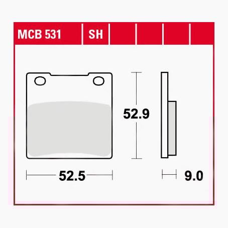 TRW Lucas Bremsbeläge Sintermetall Street MCB531SH 52,5x52,9x9mm TRW Lucas Bremsbeläge Sintermetall Street MCB531SH 52,5x52,9x9mm von TRW Lucas