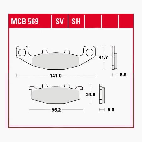 TRW Lucas Bremsbeläge Sintermetall Street MCB569SV 141/95,2x41,7/34,6x TRW Lucas Bremsbeläge Sintermetall Street MCB569SV 141/95,2x41,7/34,6x von TRW Lucas