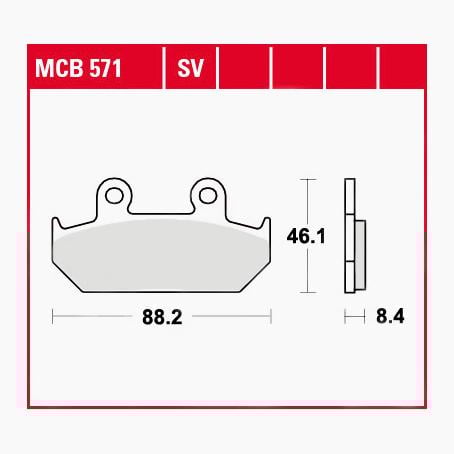 TRW Lucas Bremsbeläge Sintermetall Street MCB571SV 88,2x46,1x8,4mm TRW Lucas Bremsbeläge Sintermetall Street MCB571SV 88,2x46,1x8,4mm von TRW Lucas
