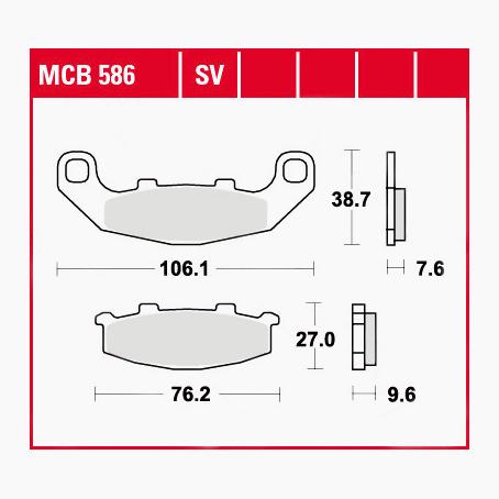 TRW Lucas Bremsbeläge Sintermetall Street MCB586SV 106,1/76,2x38,7/27x TRW Lucas Bremsbeläge Sintermetall Street MCB586SV 106,1/76,2x38,7/27x von TRW Lucas
