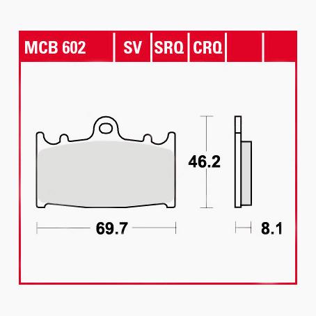 TRW Lucas Bremsbeläge Sintermetall Street MCB602SV 69,7x46,2x8,1mm TRW Lucas Bremsbeläge Sintermetall Street MCB602SV 69,7x46,2x8,1mm von TRW Lucas