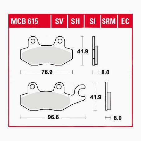 TRW Lucas Bremsbeläge Sintermetall Street MCB615SV 76,9/96,6x41,9x8mm TRW Lucas Bremsbeläge Sintermetall Street MCB615SV 76,9/96,6x41,9x8mm von TRW Lucas