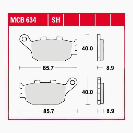 TRW Lucas Bremsbeläge Sintermetall Street MCB634SH 85,7x40x8,9mm TRW Lucas Bremsbeläge Sintermetall Street MCB634SH 85,7x40x8,9mm von TRW Lucas