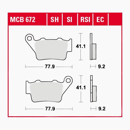 TRW Lucas Bremsbeläge Sintermetall Street MCB672SH 77,9x41,1x9,2mm TRW Lucas Bremsbeläge Sintermetall Street MCB672SH 77,9x41,1x9,2mm von TRW Lucas