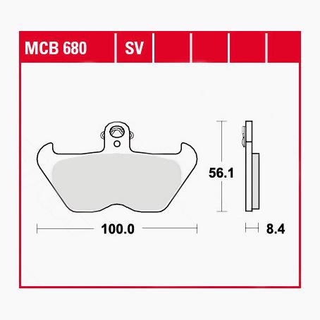 TRW Lucas Bremsbeläge Sintermetall Street MCB680SV 100x56,1x8,4mm von TRW Lucas