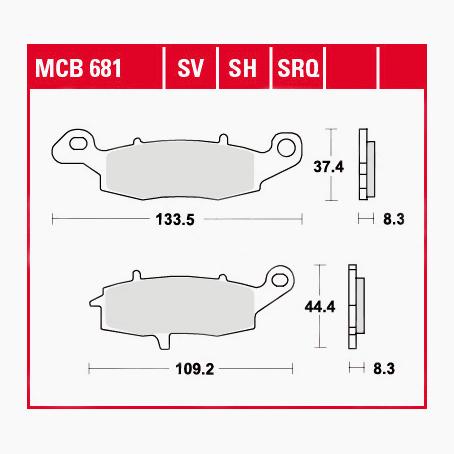 TRW Lucas Bremsbeläge Sintermetall Street MCB681SH 133,5/109,2x37,4/44 TRW Lucas Bremsbeläge Sintermetall Street MCB681SH 133,5/109,2x37,4/44 von TRW Lucas
