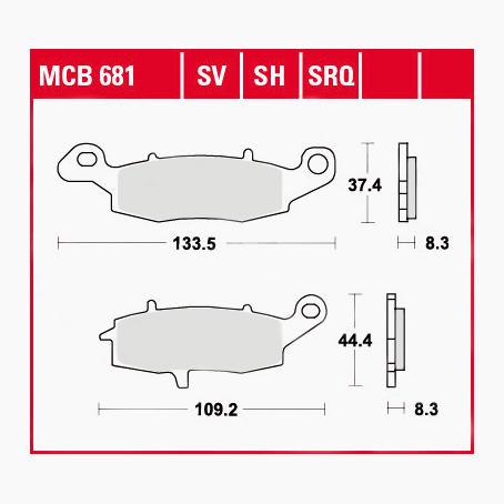 TRW Lucas Bremsbeläge Sintermetall Street MCB681SV 133,5/109,2x37,4/44 TRW Lucas Bremsbeläge Sintermetall Street MCB681SV 133,5/109,2x37,4/44 von TRW Lucas
