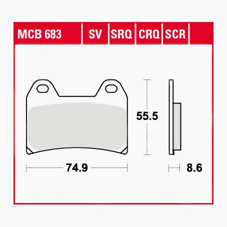 TRW Lucas Bremsbeläge Sintermetall Street MCB683SV 74,9x55,5x8,6mm TRW Lucas Bremsbeläge Sintermetall Street MCB683SV 74,9x55,5x8,6mm von TRW Lucas