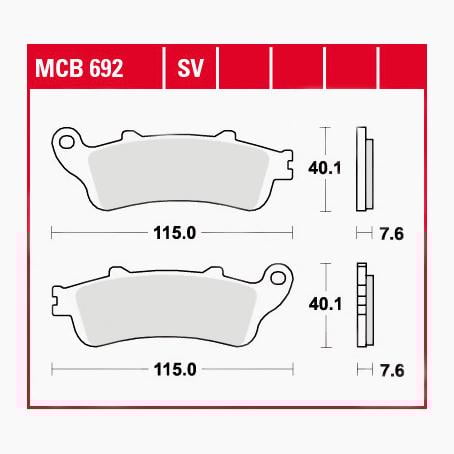 TRW Lucas Bremsbeläge Sintermetall Street MCB692SV 115x40,1x7,6mm TRW Lucas Bremsbeläge Sintermetall Street MCB692SV 115x40,1x7,6mm von TRW Lucas