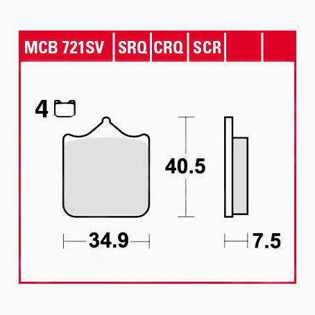 TRW Lucas Bremsbeläge Sintermetall Street MCB721SV 34,9x40,5x7,5mm TRW Lucas Bremsbeläge Sintermetall Street MCB721SV 34,9x40,5x7,5mm von TRW Lucas
