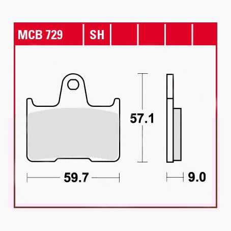 TRW Lucas Bremsbeläge Sintermetall Street MCB729SH 59,7x57,1x9mm TRW Lucas Bremsbeläge Sintermetall Street MCB729SH 59,7x57,1x9mm von TRW Lucas