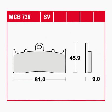 TRW Lucas Bremsbeläge Sintermetall Street MCB736SV 81x45,9x9mm TRW Lucas Bremsbeläge Sintermetall Street MCB736SV 81x45,9x9mm von TRW Lucas