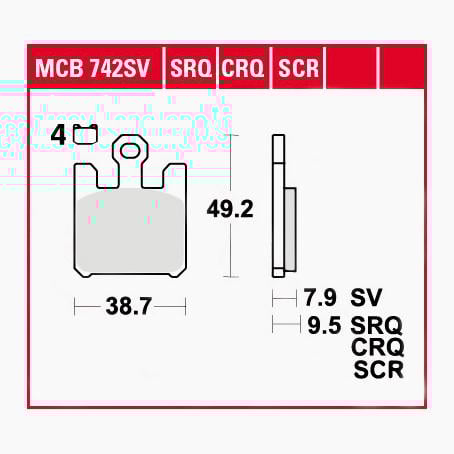 TRW Lucas Bremsbeläge Sintermetall Street MCB742SV 38,7x49,2x7,9mm TRW Lucas Bremsbeläge Sintermetall Street MCB742SV 38,7x49,2x7,9mm von TRW Lucas