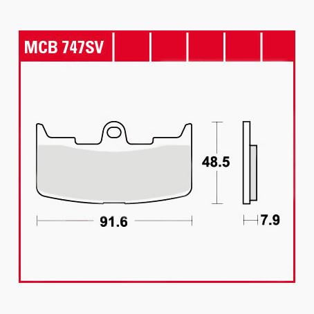 TRW Lucas Bremsbeläge Sintermetall Street MCB747SV 91,6x48,5x7,9mm von TRW Lucas