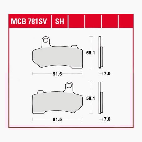 TRW Lucas Bremsbeläge Sintermetall Street MCB781SH 91,5x58,1x7mm TRW Lucas Bremsbeläge Sintermetall Street MCB781SH 91,5x58,1x7mm von TRW Lucas