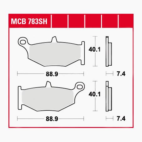 TRW Lucas Bremsbeläge Sintermetall Street MCB783SH 88,9x40,1x7,4mm TRW Lucas Bremsbeläge Sintermetall Street MCB783SH 88,9x40,1x7,4mm von TRW Lucas