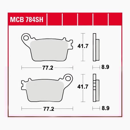 TRW Lucas Bremsbeläge Sintermetall Street MCB784SH 77,2x41,7x8,9mm TRW Lucas Bremsbeläge Sintermetall Street MCB784SH 77,2x41,7x8,9mm von TRW Lucas
