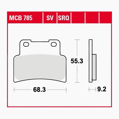 TRW Lucas Bremsbeläge Sintermetall Street MCB785SV 68,3x55,3x9,2mm von TRW Lucas