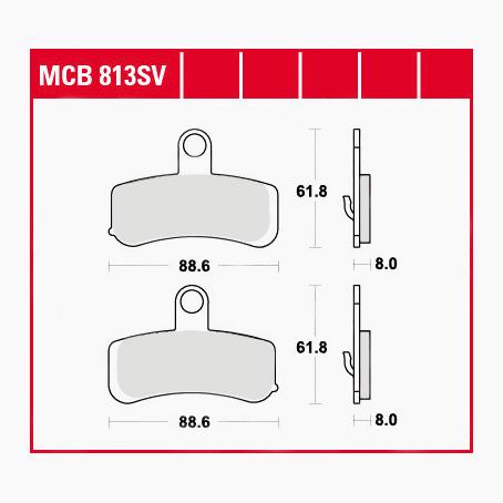 TRW Lucas Bremsbeläge Sintermetall Street MCB813SV 88,6x61,8x8mm TRW Lucas Bremsbeläge Sintermetall Street MCB813SV 88,6x61,8x8mm von TRW Lucas